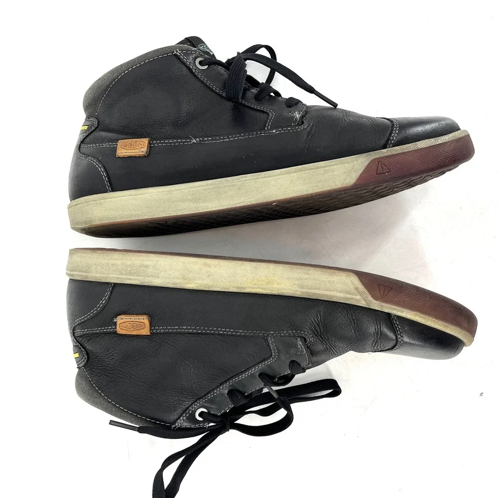 KEEN Glenhaven Mens Black Leather Lace Up Mid Ankle Boots Shoes Size 11 (EU44.5)